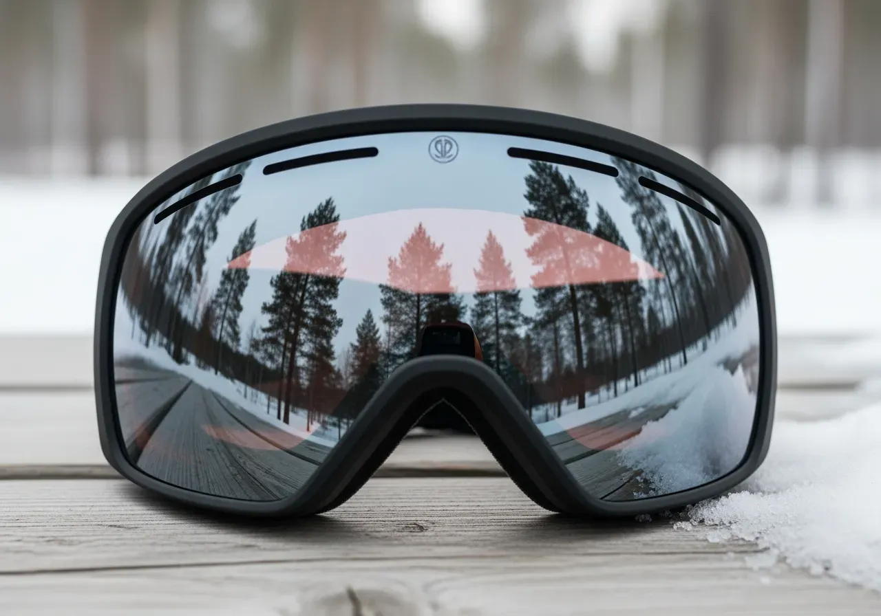 Svarta linser för skidglasögon