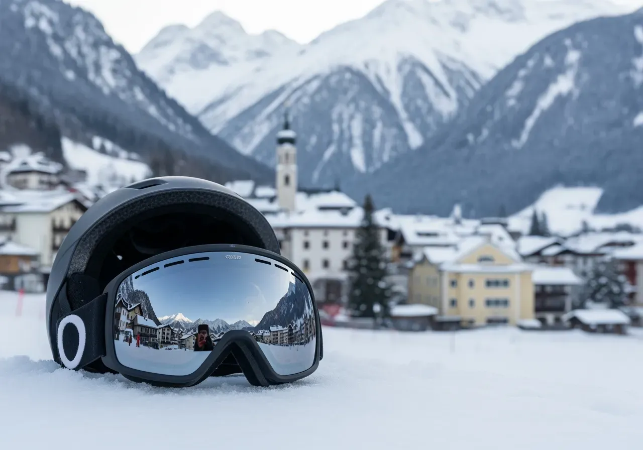 Skidglasögon och hjälm i Bad Gastein