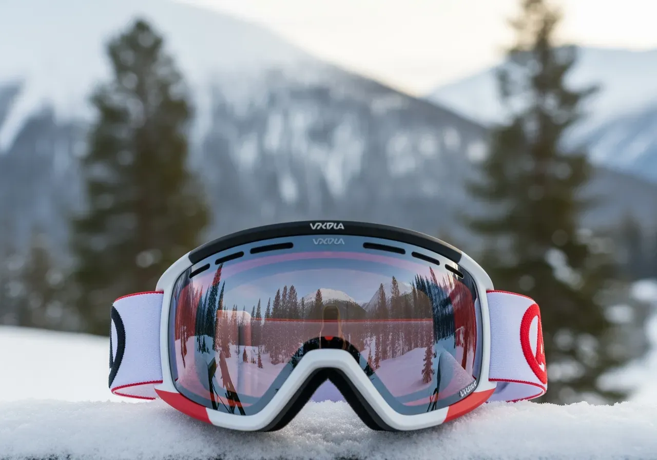 Bad Gastein skidglasögon svart vit röd